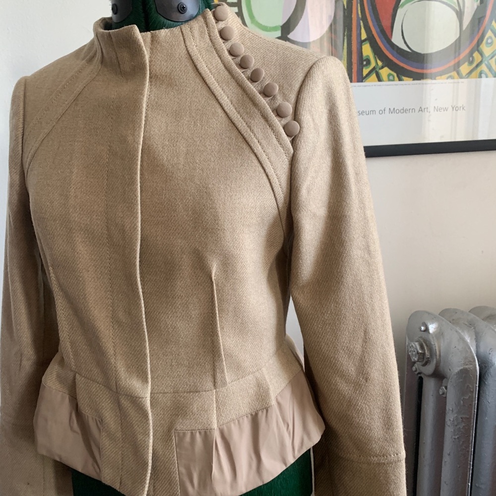 Beige Ruched Jacket - Picture 4 of 8